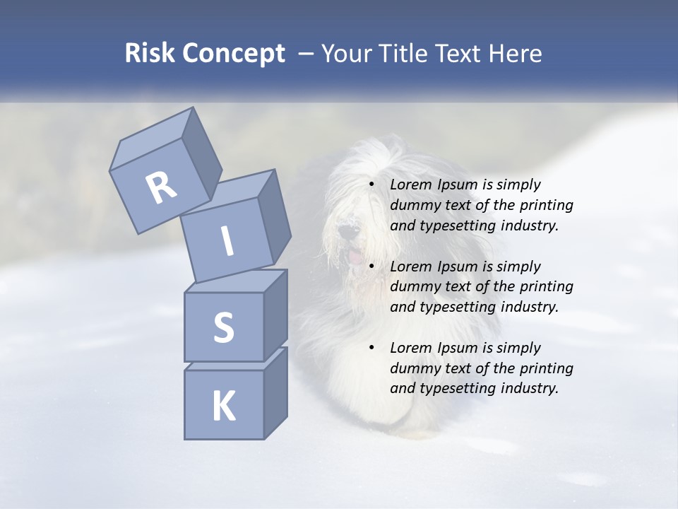 A Dog Is Standing In The Snow On A Sunny Day PowerPoint Template