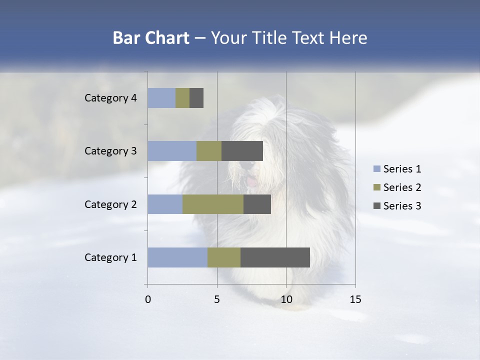 A Dog Is Standing In The Snow On A Sunny Day PowerPoint Template