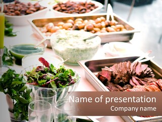 A Table Filled With Lots Of Different Types Of Food PowerPoint Template