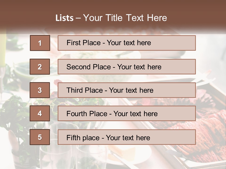 A Table Filled With Lots Of Different Types Of Food PowerPoint Template