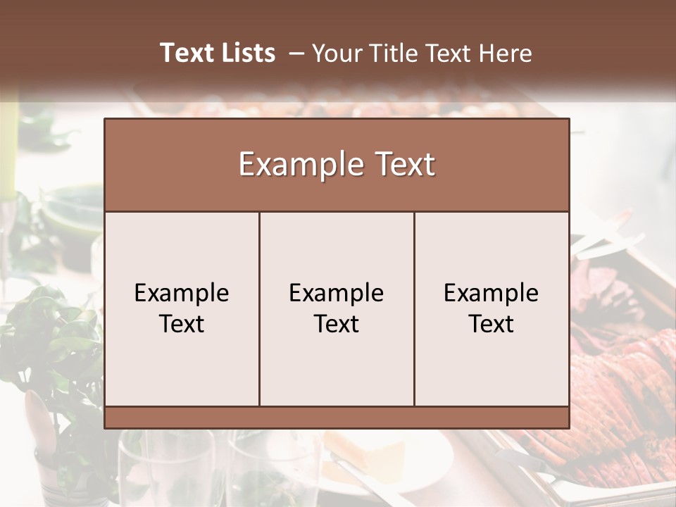 A Table Filled With Lots Of Different Types Of Food PowerPoint Template