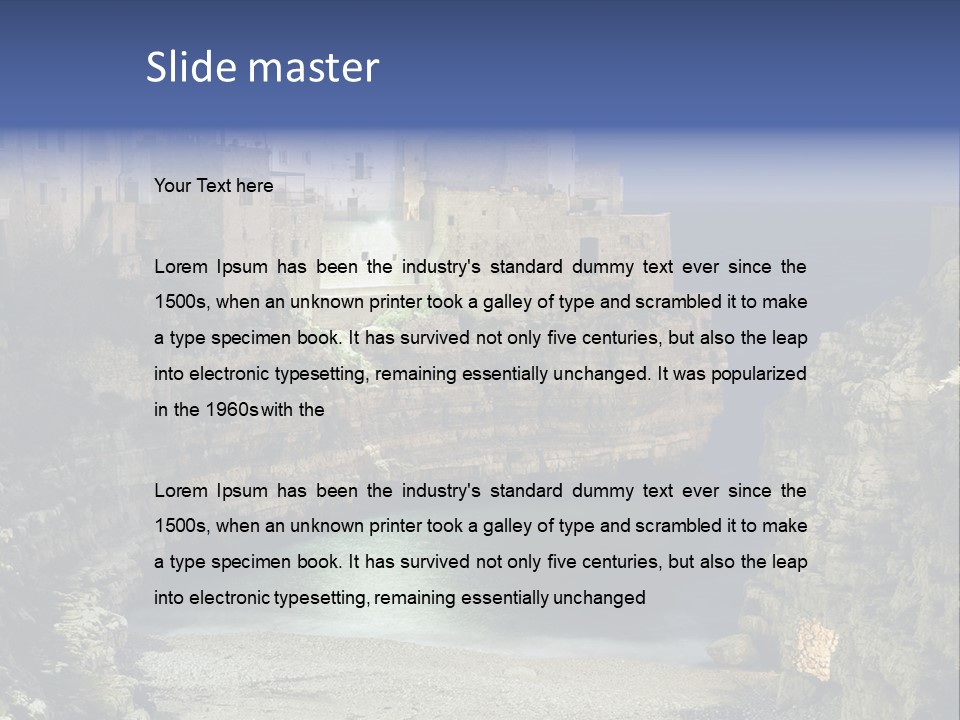 A Large Body Of Water Next To A Rocky Cliff PowerPoint Template