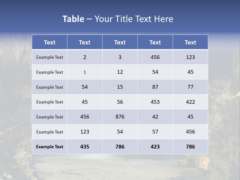 A Large Body Of Water Next To A Rocky Cliff PowerPoint Template