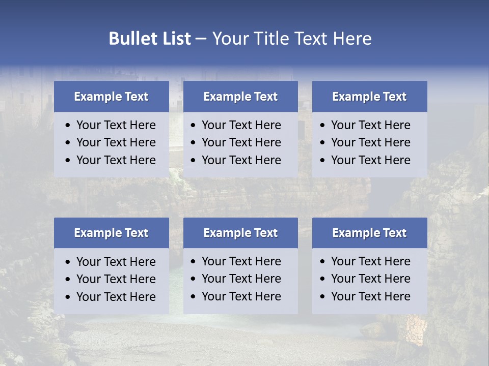 A Large Body Of Water Next To A Rocky Cliff PowerPoint Template