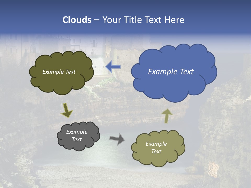 A Large Body Of Water Next To A Rocky Cliff PowerPoint Template