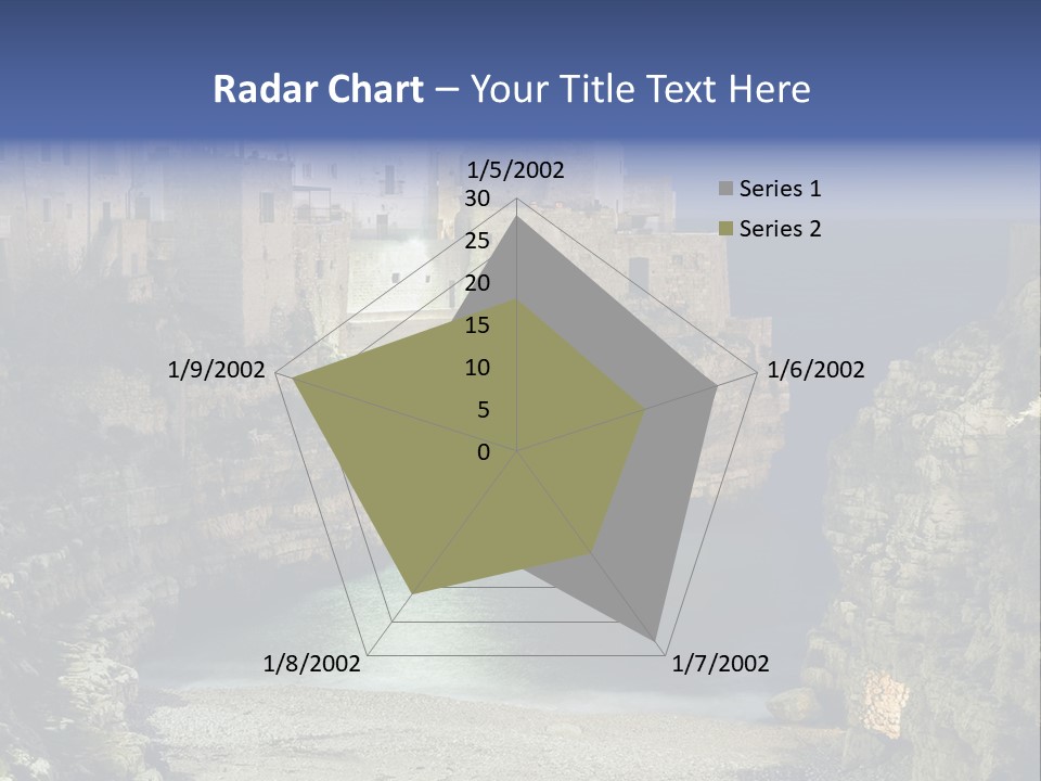 A Large Body Of Water Next To A Rocky Cliff PowerPoint Template