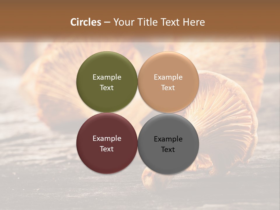 A Group Of Mushrooms Sitting On Top Of A Wooden Table PowerPoint Template