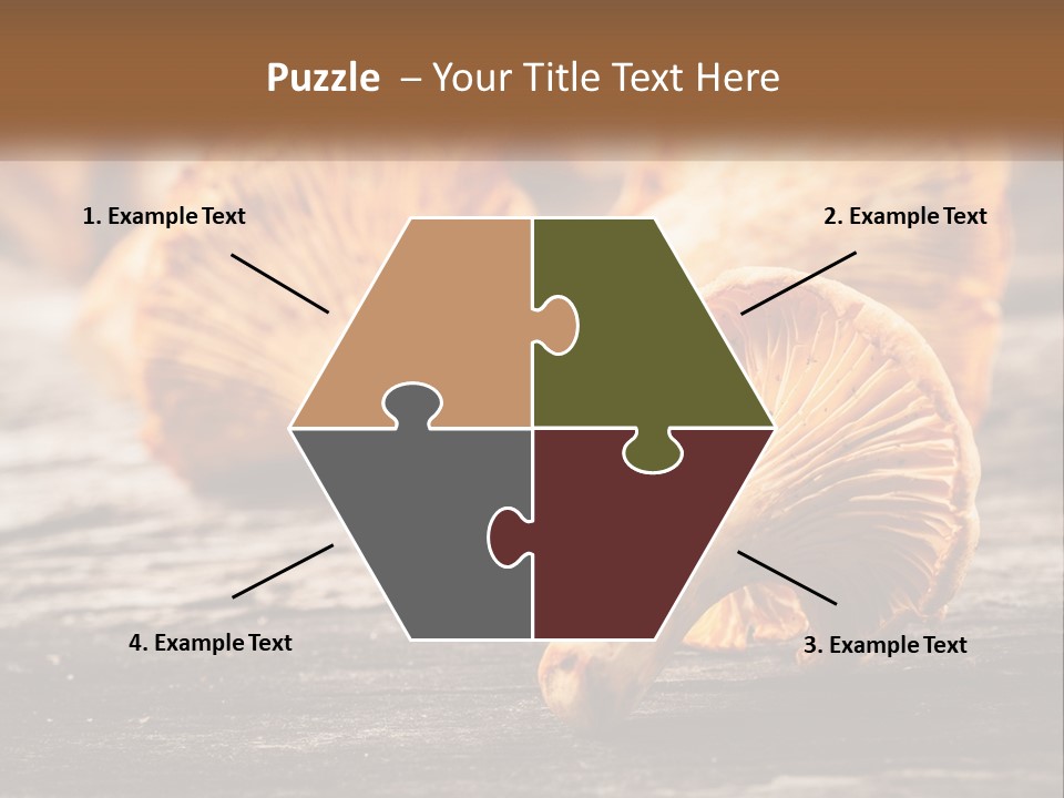 A Group Of Mushrooms Sitting On Top Of A Wooden Table PowerPoint Template