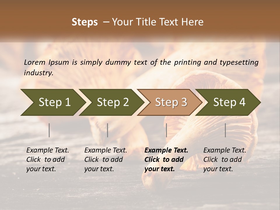 A Group Of Mushrooms Sitting On Top Of A Wooden Table PowerPoint Template