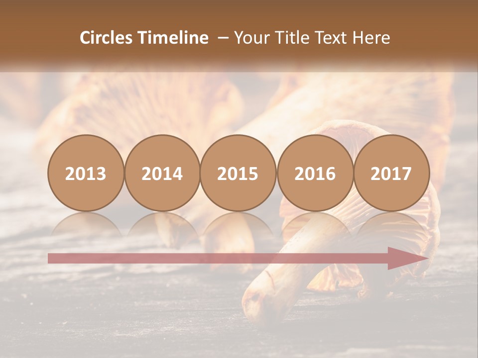 A Group Of Mushrooms Sitting On Top Of A Wooden Table PowerPoint Template