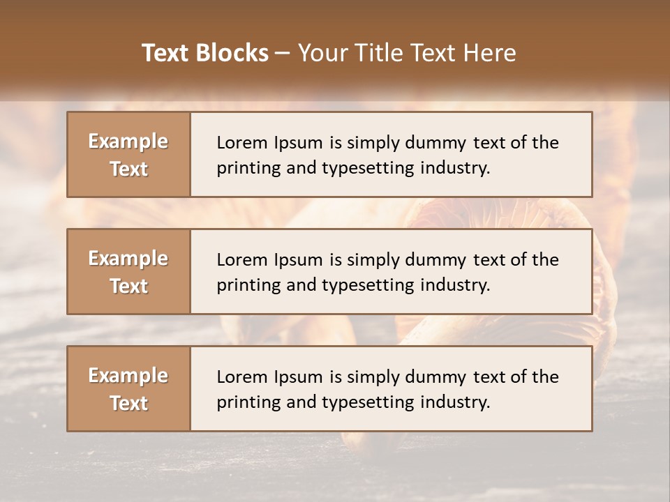 A Group Of Mushrooms Sitting On Top Of A Wooden Table PowerPoint Template
