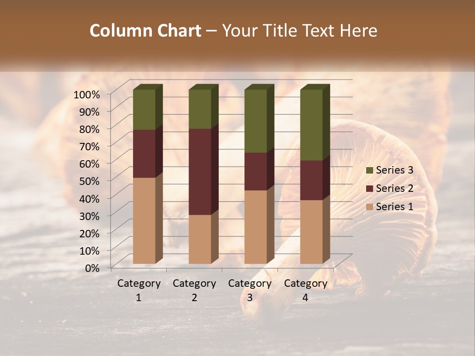 A Group Of Mushrooms Sitting On Top Of A Wooden Table PowerPoint Template