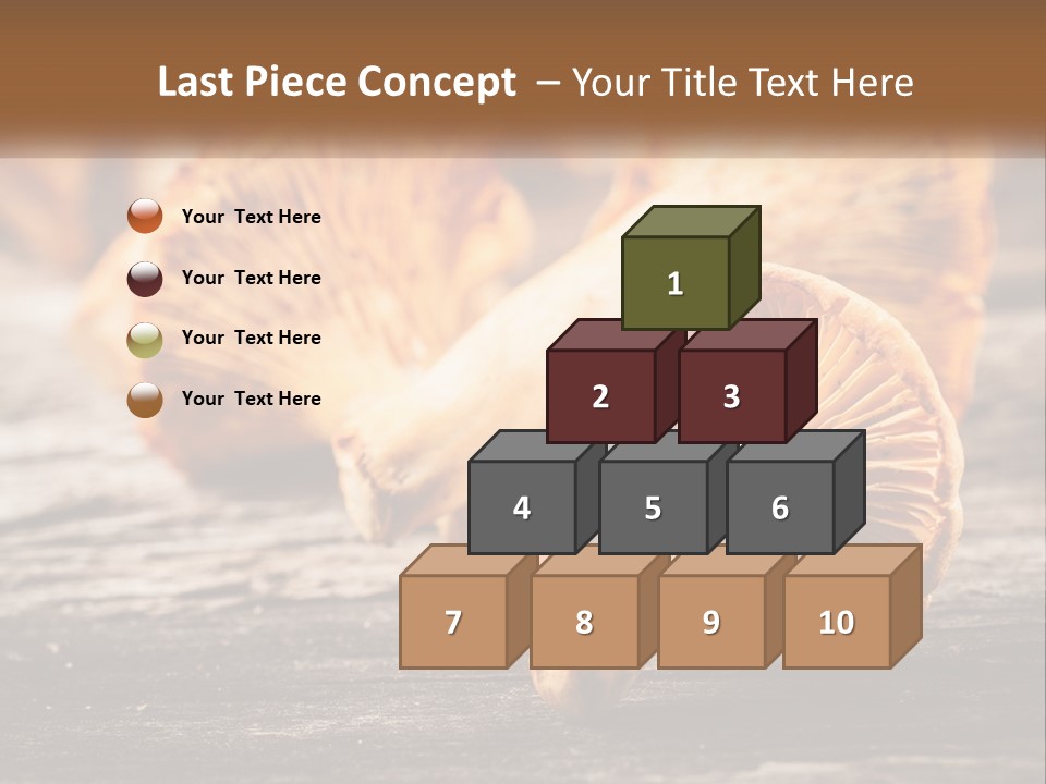 A Group Of Mushrooms Sitting On Top Of A Wooden Table PowerPoint Template