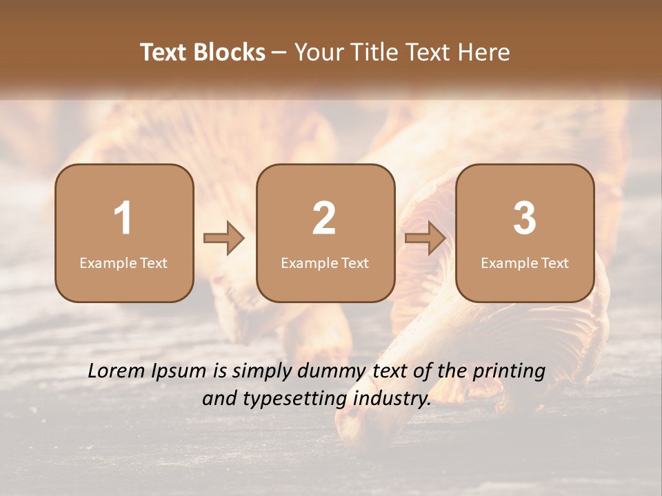 A Group Of Mushrooms Sitting On Top Of A Wooden Table PowerPoint Template