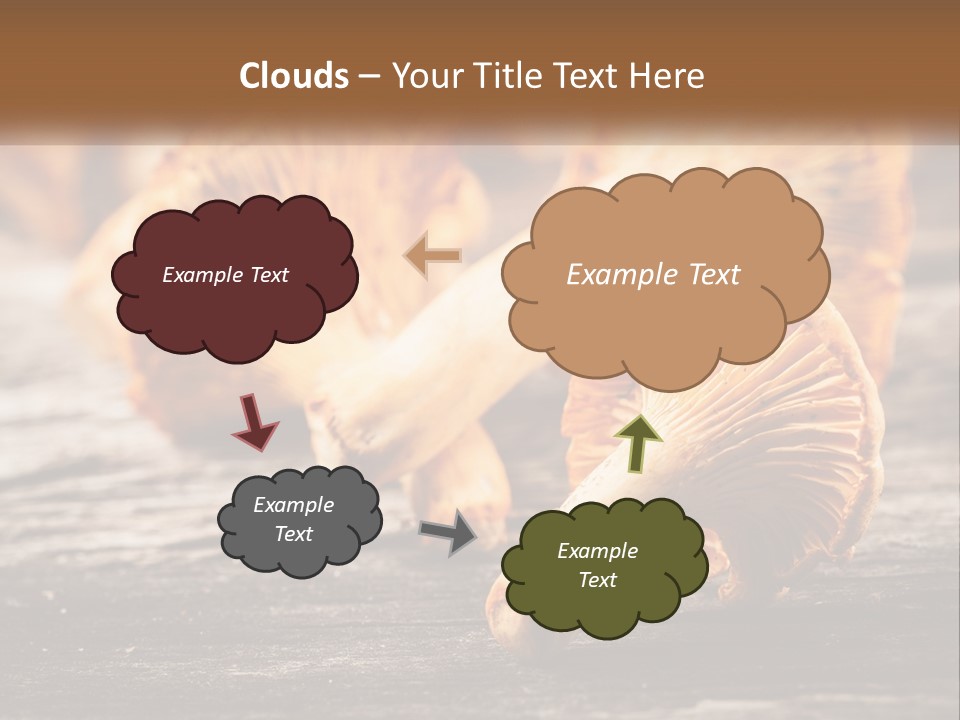 A Group Of Mushrooms Sitting On Top Of A Wooden Table PowerPoint Template