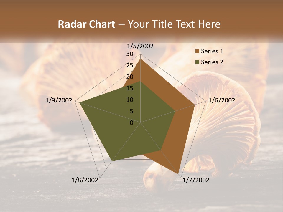 A Group Of Mushrooms Sitting On Top Of A Wooden Table PowerPoint Template