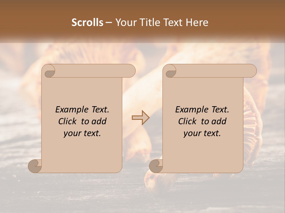 A Group Of Mushrooms Sitting On Top Of A Wooden Table PowerPoint Template