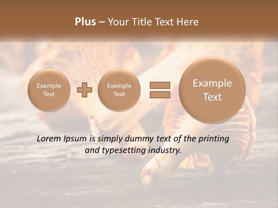 A Group Of Mushrooms Sitting On Top Of A Wooden Table PowerPoint Template