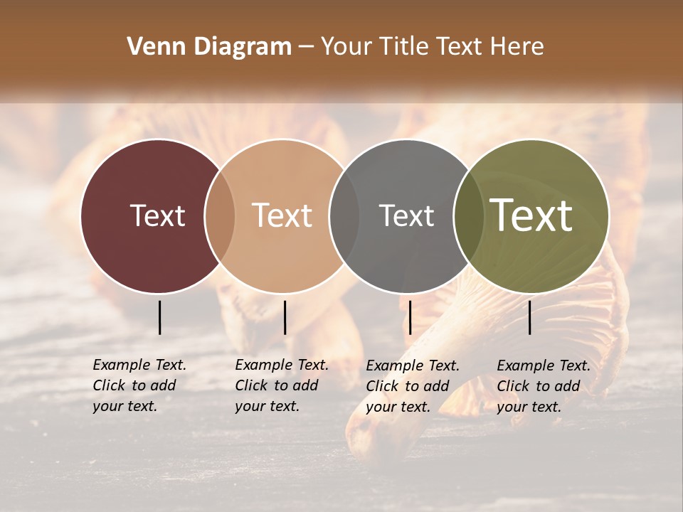 A Group Of Mushrooms Sitting On Top Of A Wooden Table PowerPoint Template