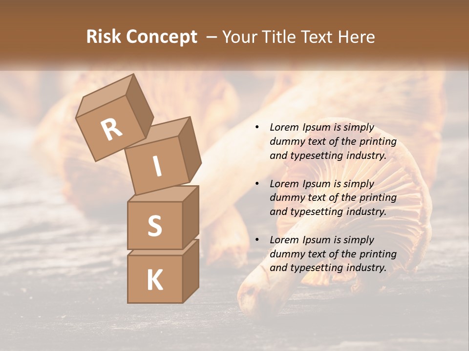 A Group Of Mushrooms Sitting On Top Of A Wooden Table PowerPoint Template