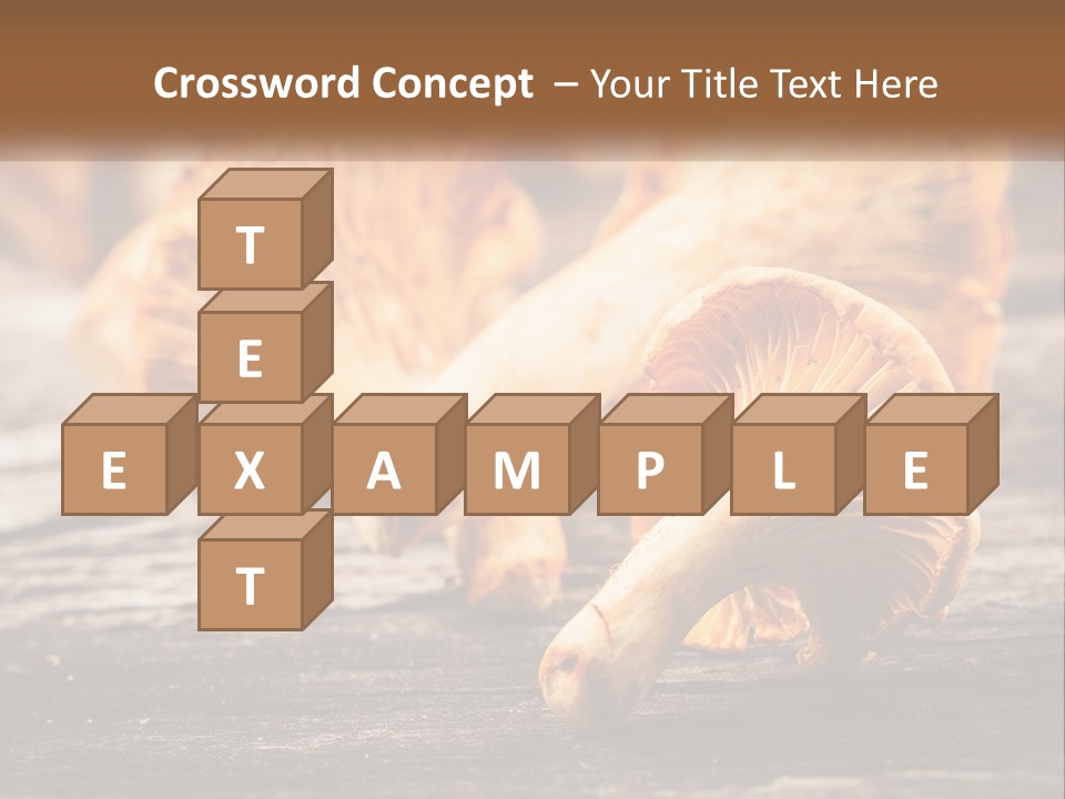 A Group Of Mushrooms Sitting On Top Of A Wooden Table PowerPoint Template