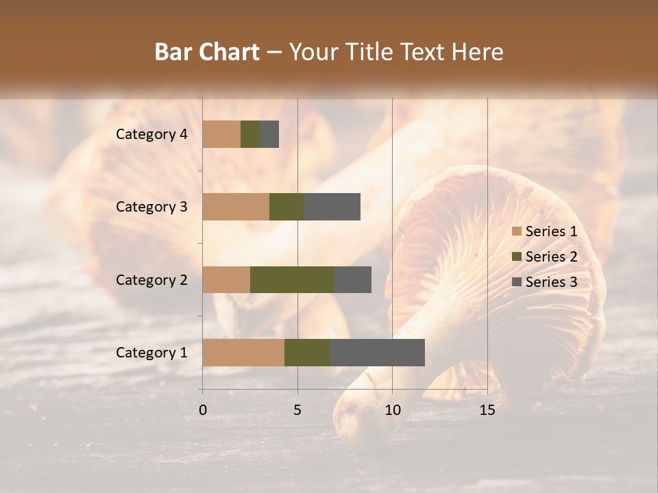 A Group Of Mushrooms Sitting On Top Of A Wooden Table PowerPoint Template