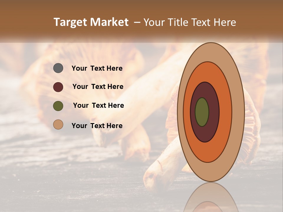 A Group Of Mushrooms Sitting On Top Of A Wooden Table PowerPoint Template