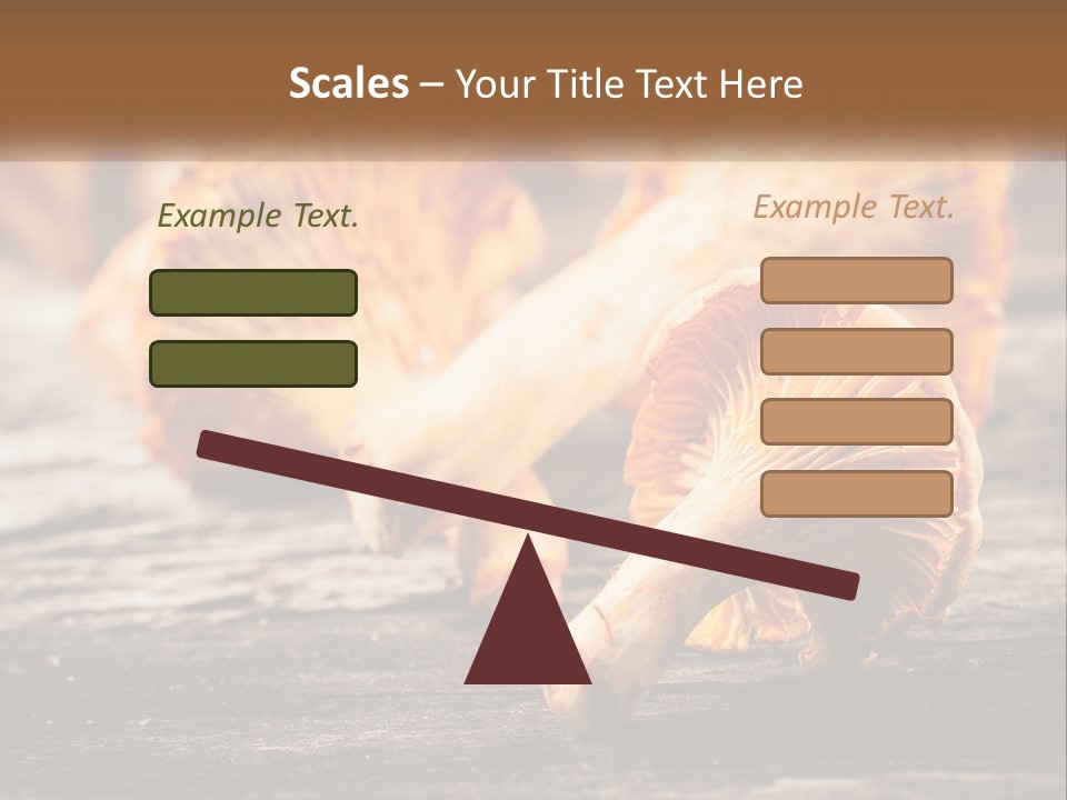 A Group Of Mushrooms Sitting On Top Of A Wooden Table PowerPoint Template