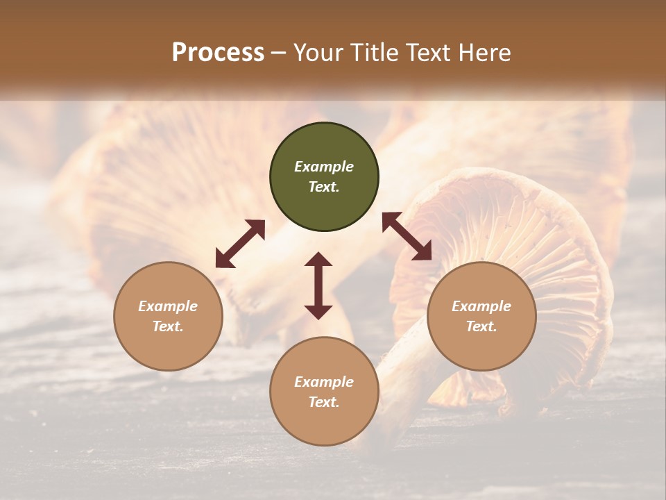 A Group Of Mushrooms Sitting On Top Of A Wooden Table PowerPoint Template