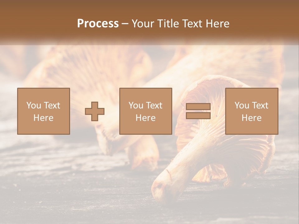 A Group Of Mushrooms Sitting On Top Of A Wooden Table PowerPoint Template