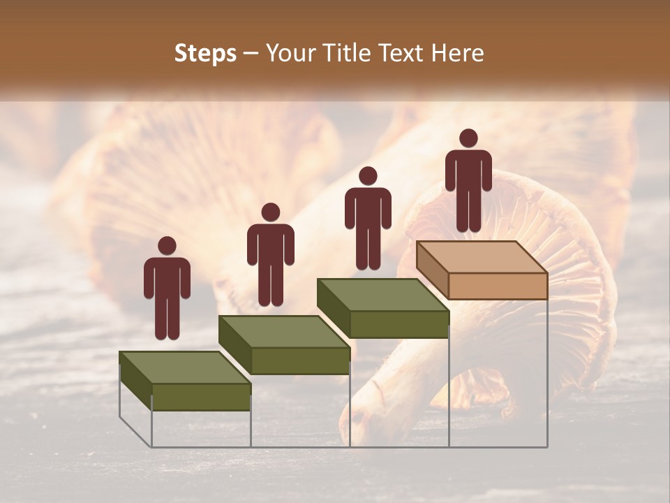 A Group Of Mushrooms Sitting On Top Of A Wooden Table PowerPoint Template