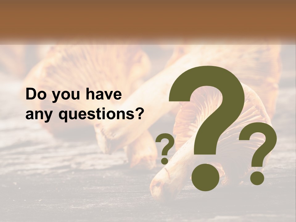 A Group Of Mushrooms Sitting On Top Of A Wooden Table PowerPoint Template