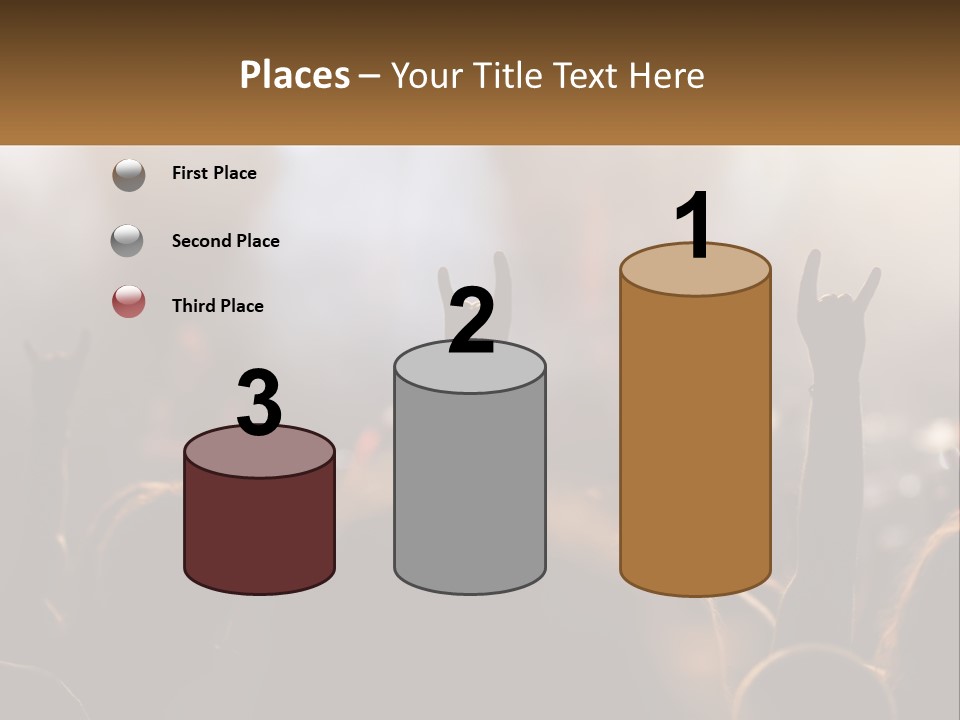 A Crowd Of People At A Concert Raising Their Hands PowerPoint Template