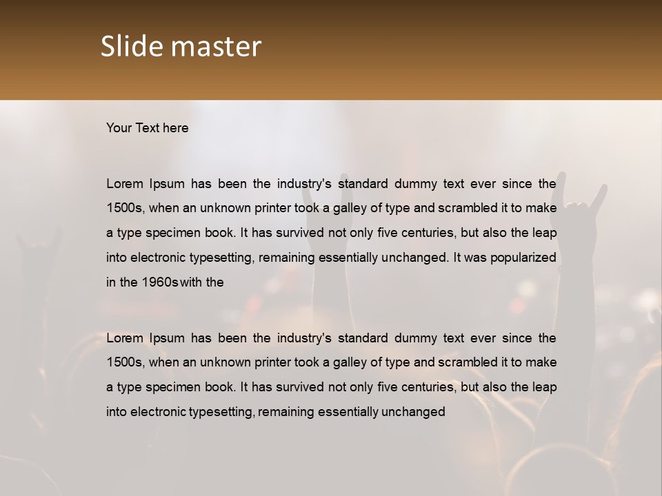 A Crowd Of People At A Concert Raising Their Hands PowerPoint Template