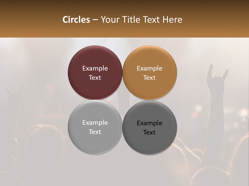 A Crowd Of People At A Concert Raising Their Hands PowerPoint Template