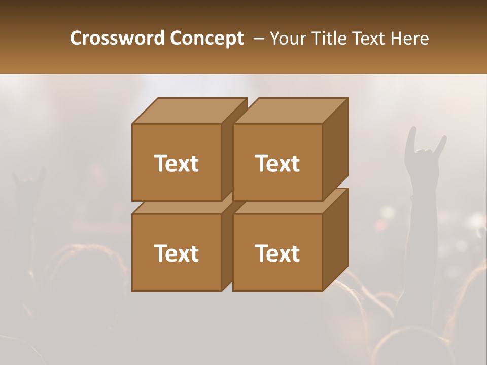 A Crowd Of People At A Concert Raising Their Hands PowerPoint Template