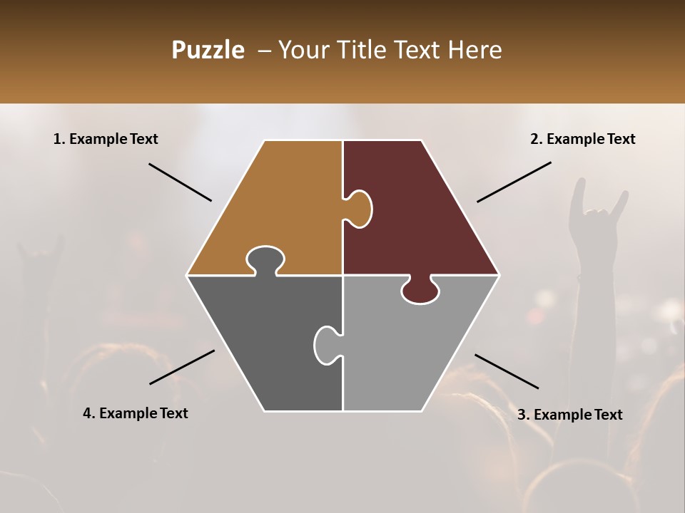 A Crowd Of People At A Concert Raising Their Hands PowerPoint Template
