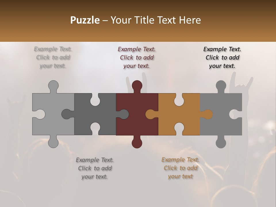 A Crowd Of People At A Concert Raising Their Hands PowerPoint Template