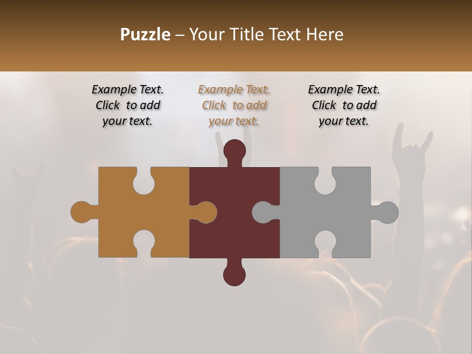 A Crowd Of People At A Concert Raising Their Hands PowerPoint Template