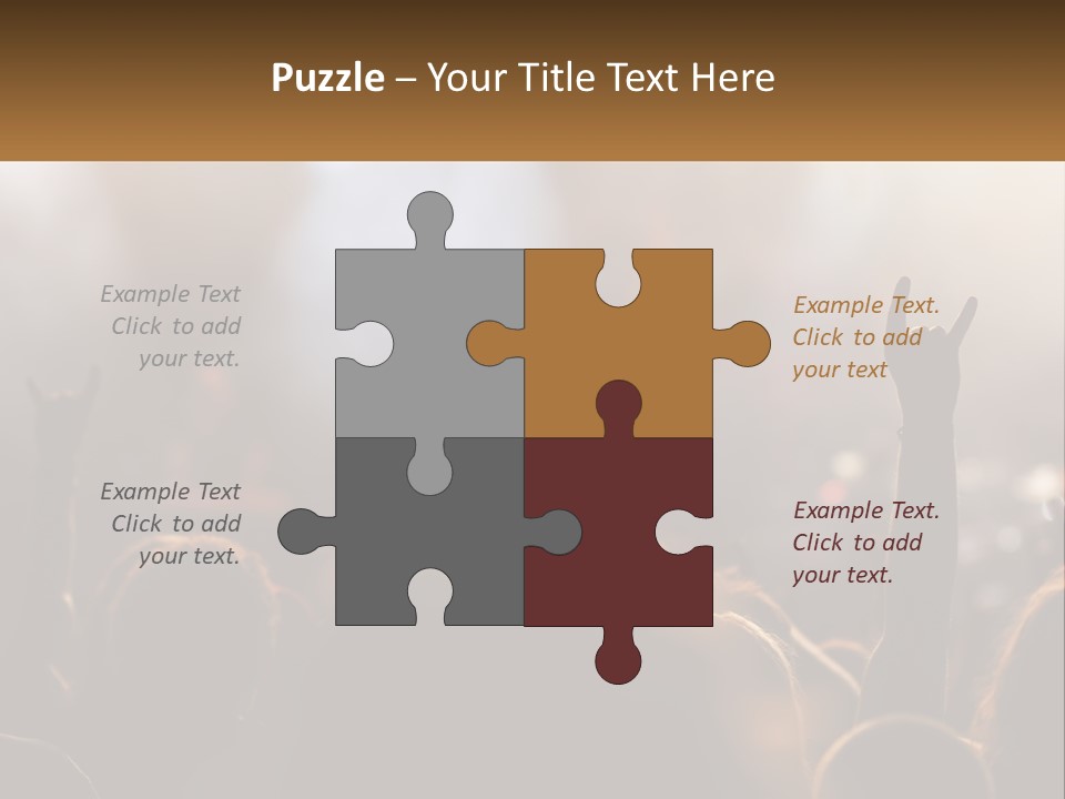 A Crowd Of People At A Concert Raising Their Hands PowerPoint Template