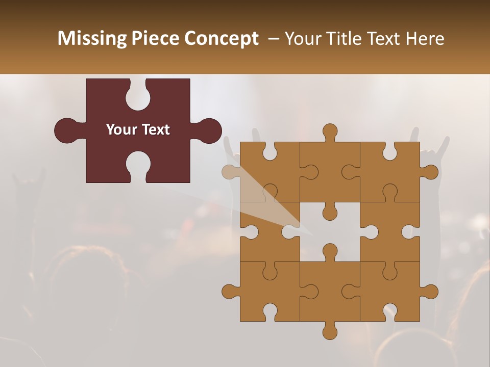 A Crowd Of People At A Concert Raising Their Hands PowerPoint Template