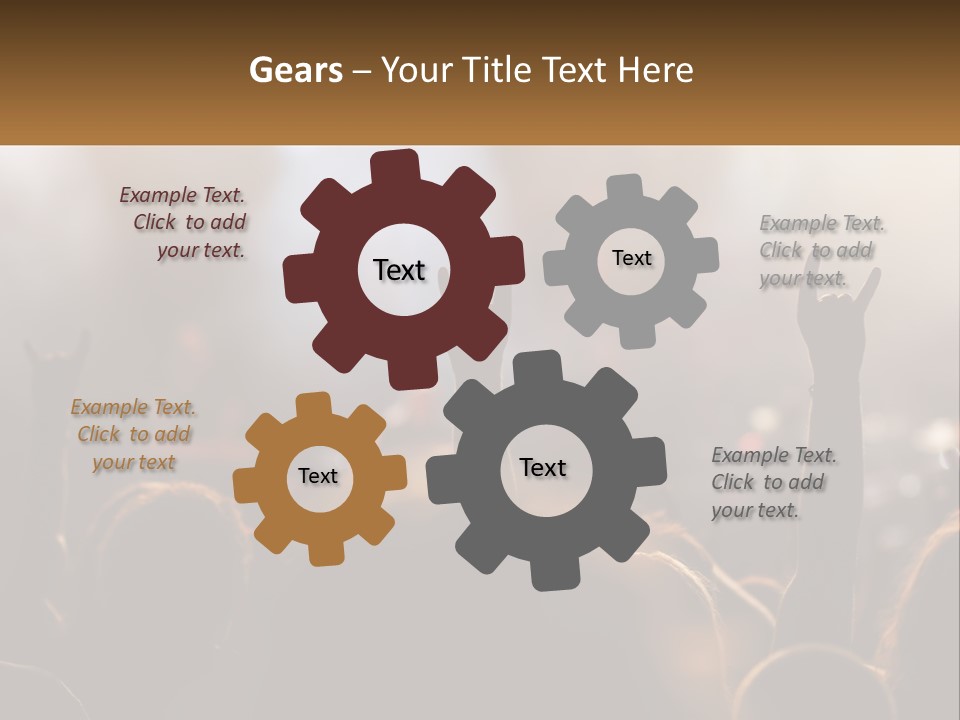 A Crowd Of People At A Concert Raising Their Hands PowerPoint Template