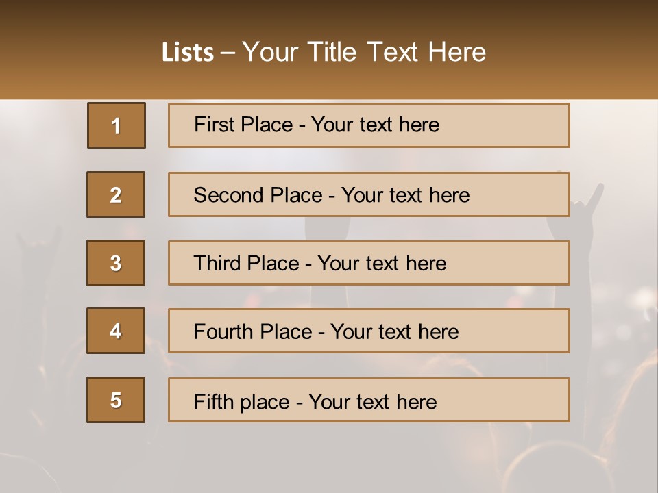 A Crowd Of People At A Concert Raising Their Hands PowerPoint Template