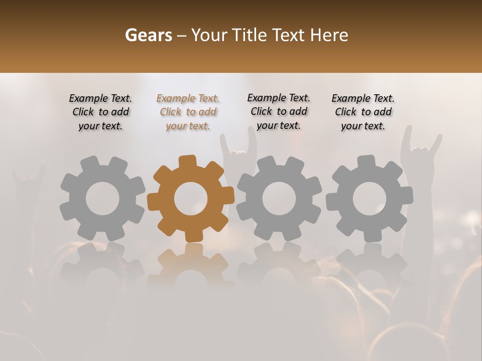 A Crowd Of People At A Concert Raising Their Hands PowerPoint Template