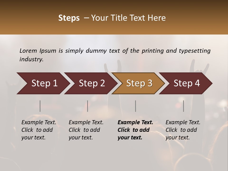 A Crowd Of People At A Concert Raising Their Hands PowerPoint Template