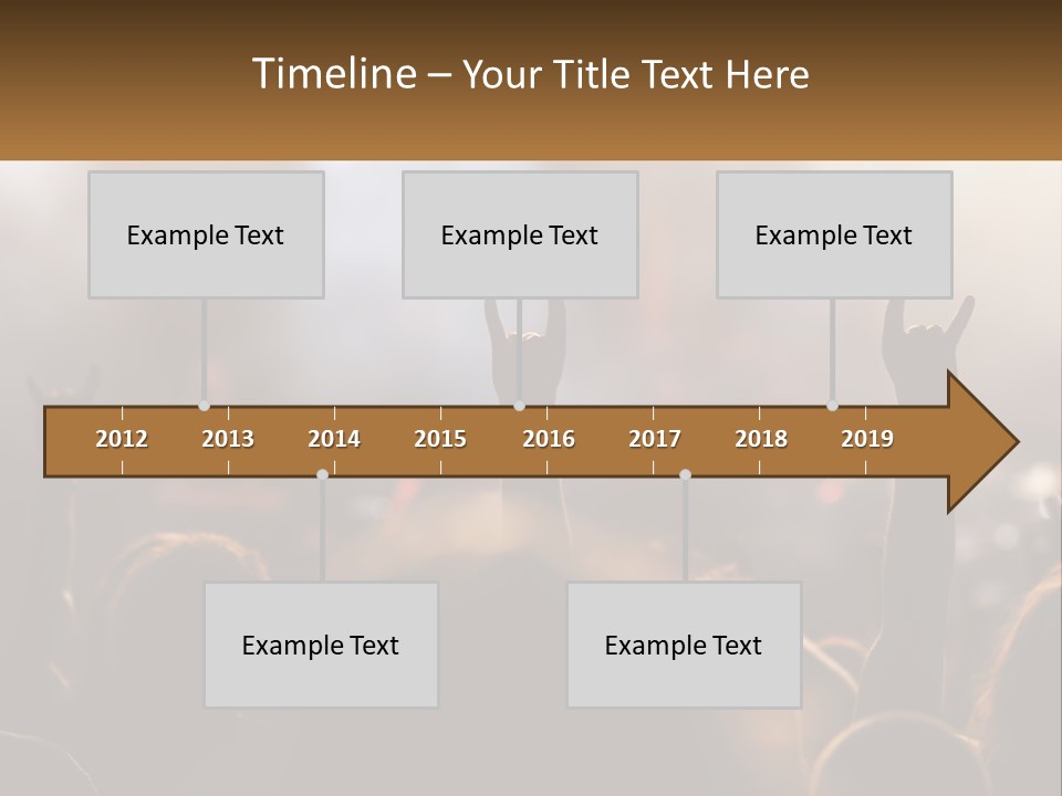 A Crowd Of People At A Concert Raising Their Hands PowerPoint Template
