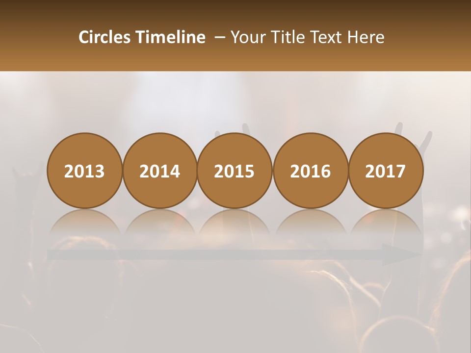 A Crowd Of People At A Concert Raising Their Hands PowerPoint Template