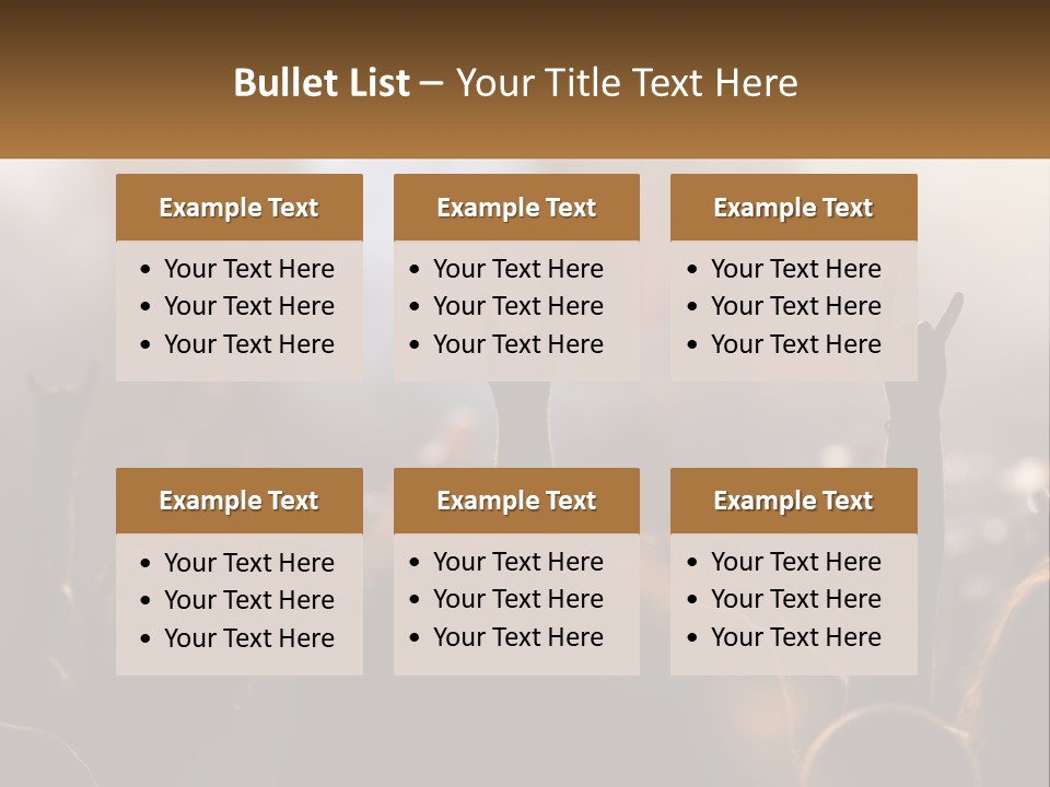 A Crowd Of People At A Concert Raising Their Hands PowerPoint Template