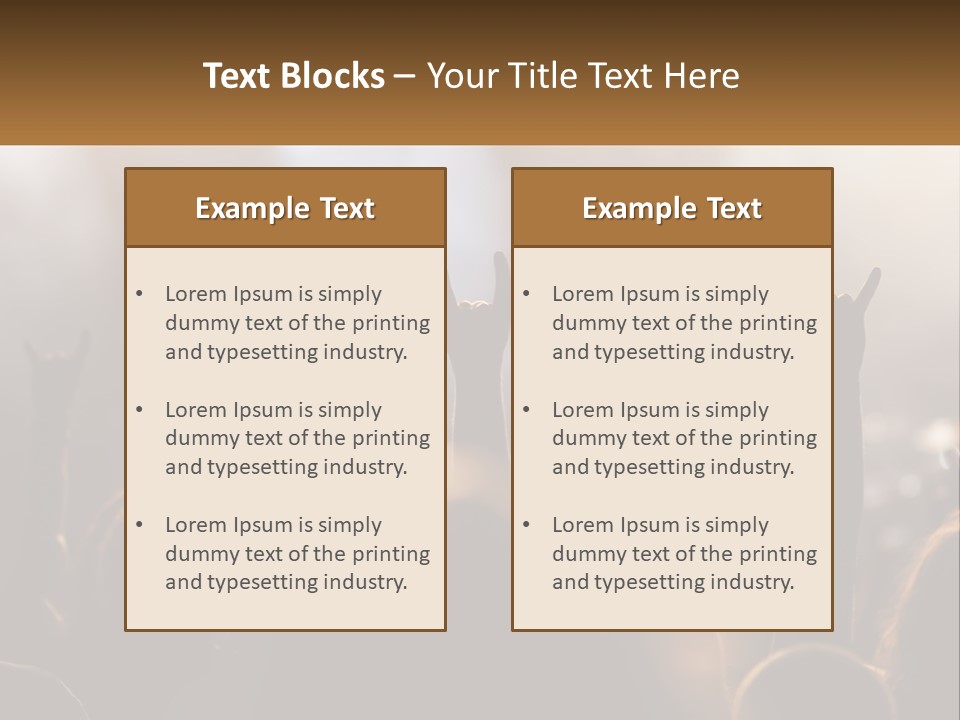 A Crowd Of People At A Concert Raising Their Hands PowerPoint Template