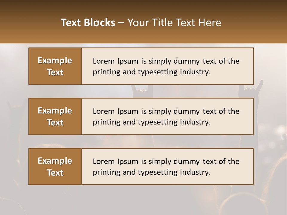 A Crowd Of People At A Concert Raising Their Hands PowerPoint Template